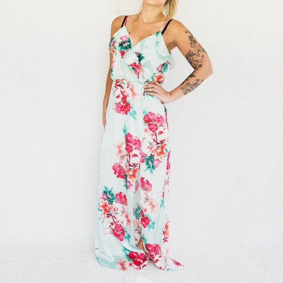 Blue + Pink | Floral Maxi Dress - Picture 2 of 2